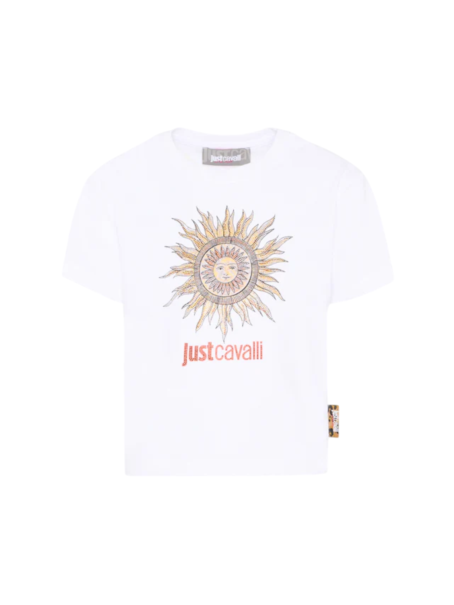 Just Cavalli T-shirt bambina con stampa sole strass bianco JGP26076TS WHITE JUST CAVALLI