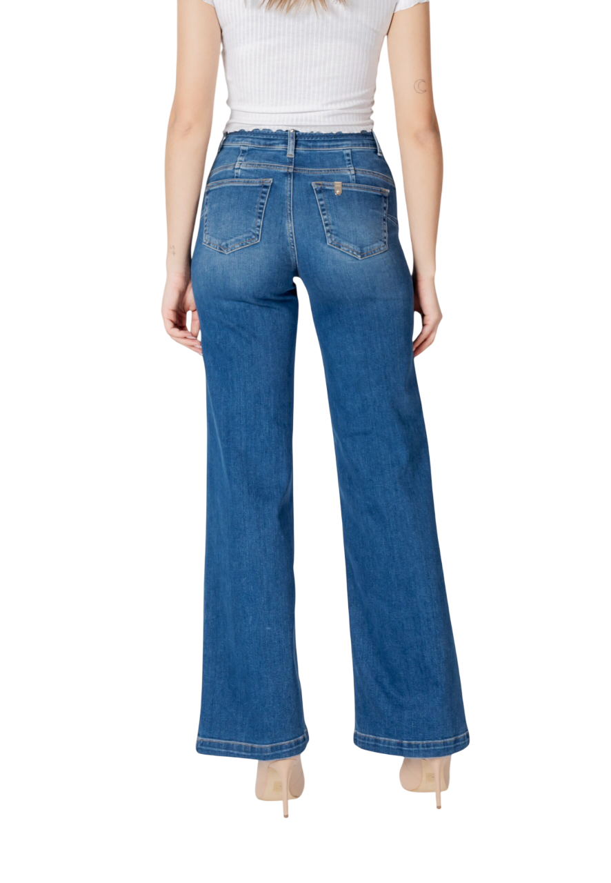 Liu Jo jeans flare a vita alta con cintina lavaggio blu medio UA5279D4988 7L899 LIU JO