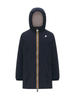 K-way piumino lungo reversibile con cappuccio p.denise blu rosa