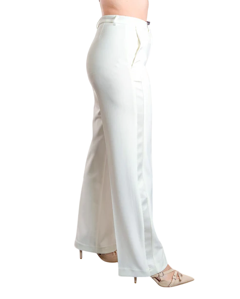 Vicolo pantaloni gamba dritta bianco TD0077 LATTE VICOLO