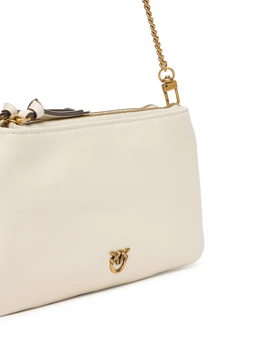 Pinko borsa Double Mini in pelle bianco 105359-A0QO Z14Q PINKO