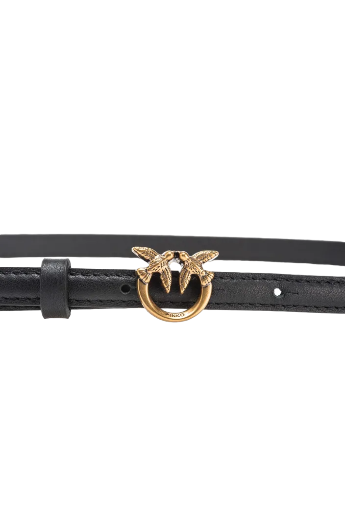 Pinko cintura in pelle Love Berry h1 nero oro 102148-A0F1 Z99Q PINKO