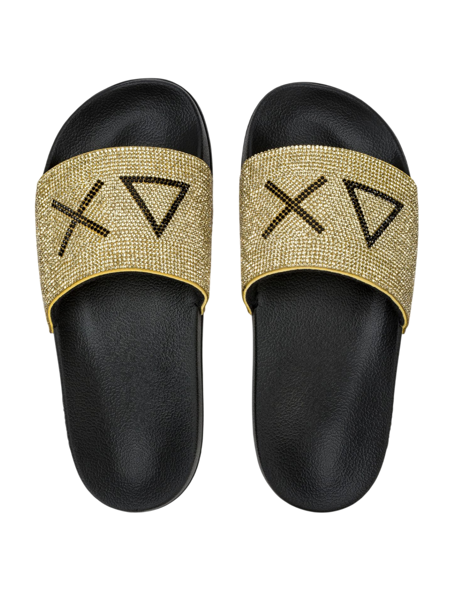 Sun68 ciabatte donna con logo e strass nero oro X36211 NERO-ORO SUN68