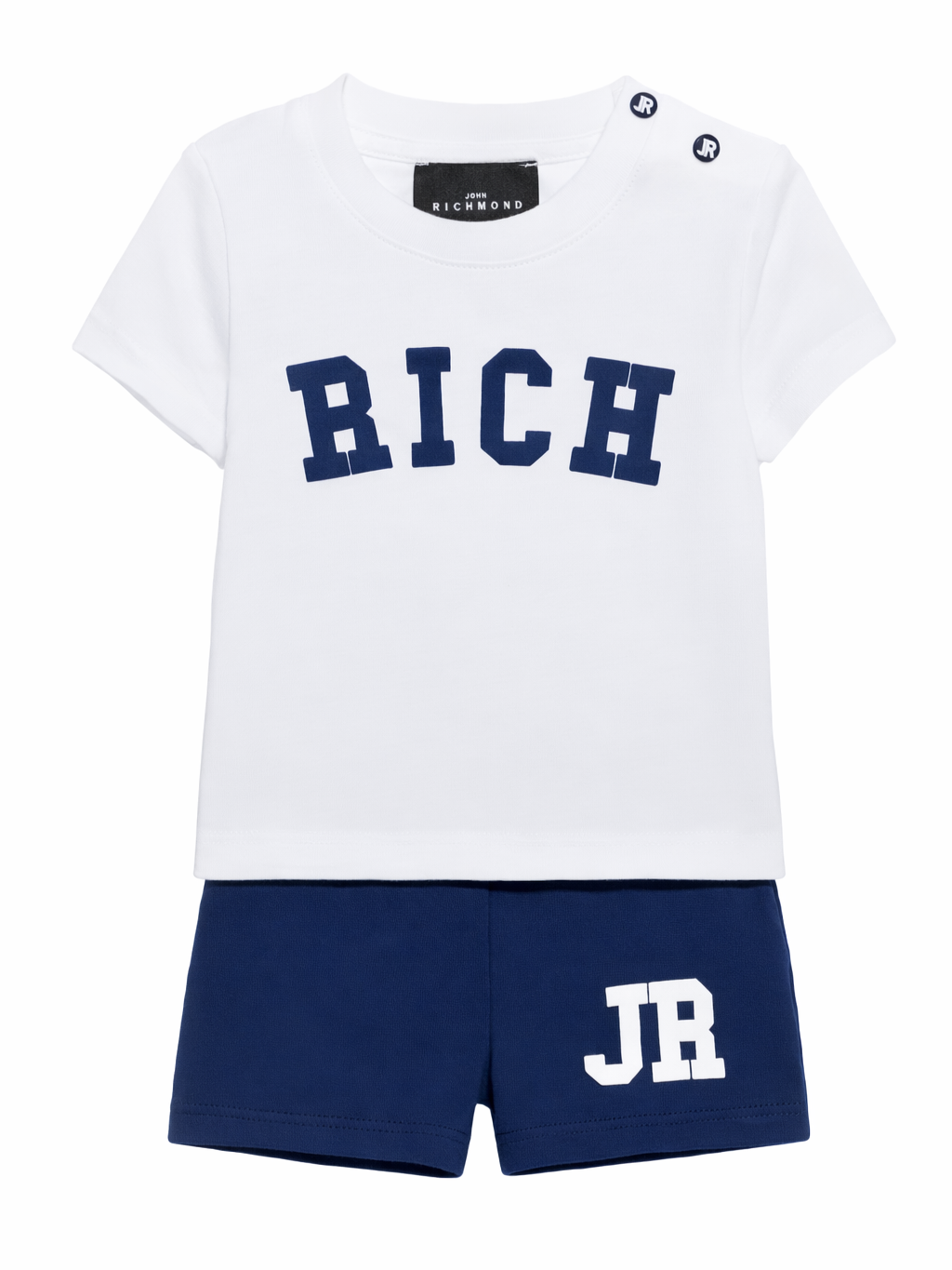 John Richmond completo neonato T-shirt e shorts bianco blu RIP26022CJ WHITE-BLUE John RICHMOND