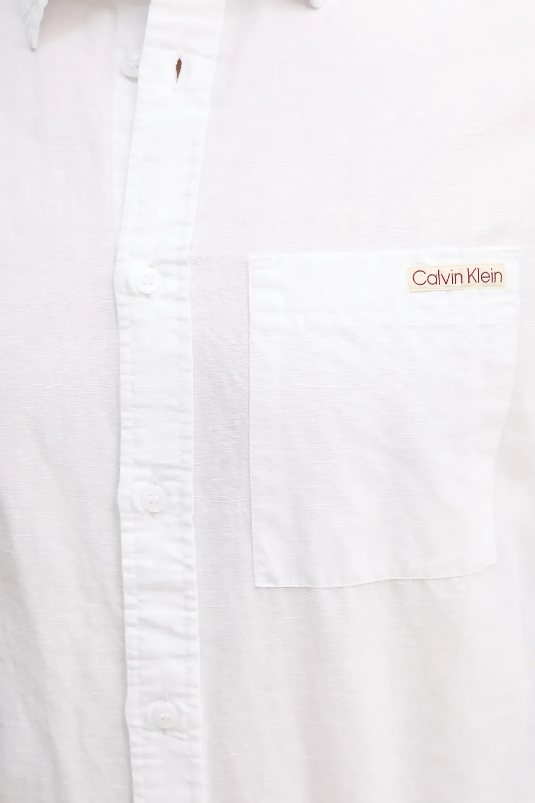 Calvin Klein Jeans camicia in misto lino manica lunga bianco J30J327295 YAF Calvin Klein Jeans