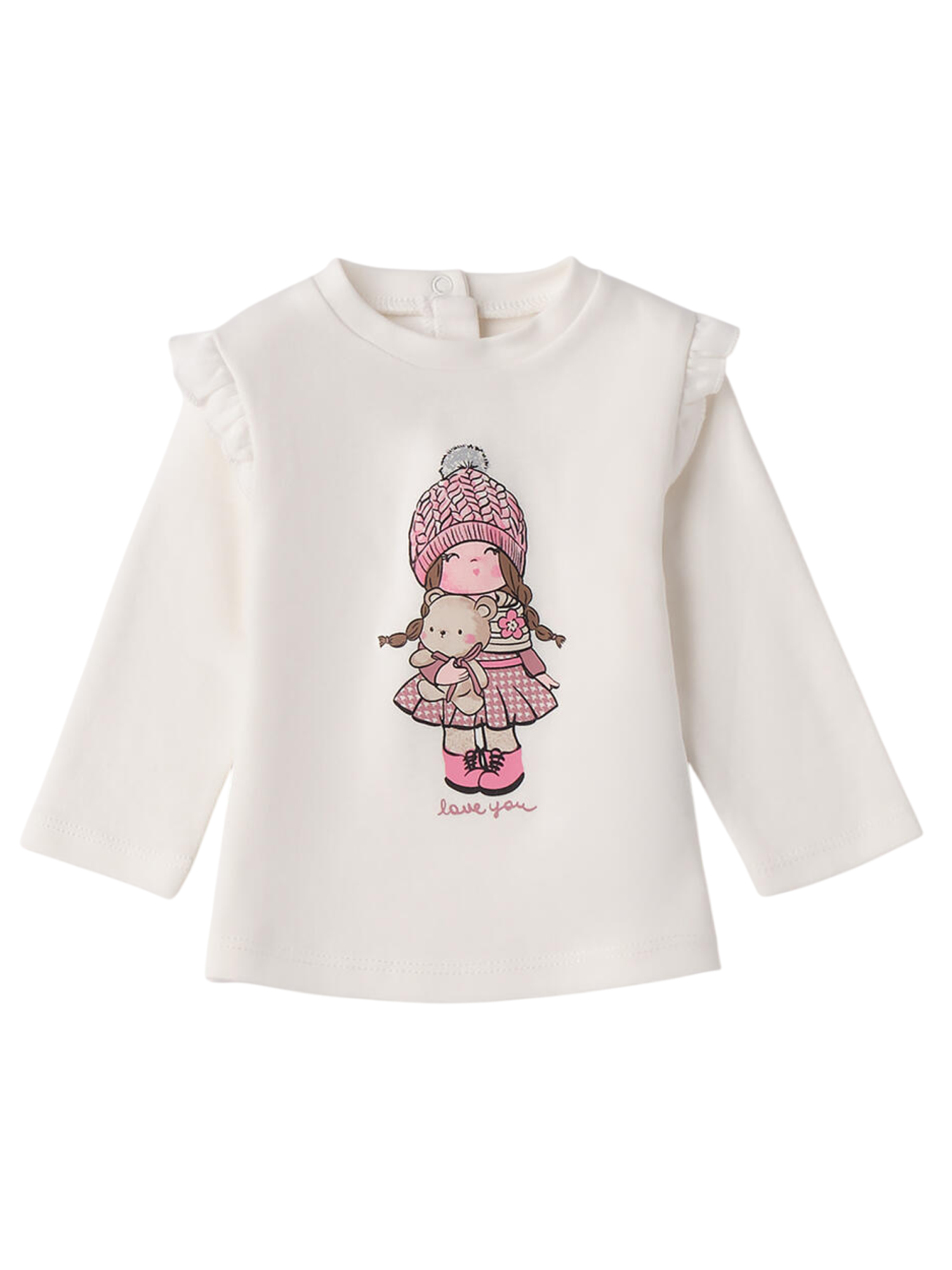 iDo T-shirt neonata con rouches bianco 4F083 0112 iDO