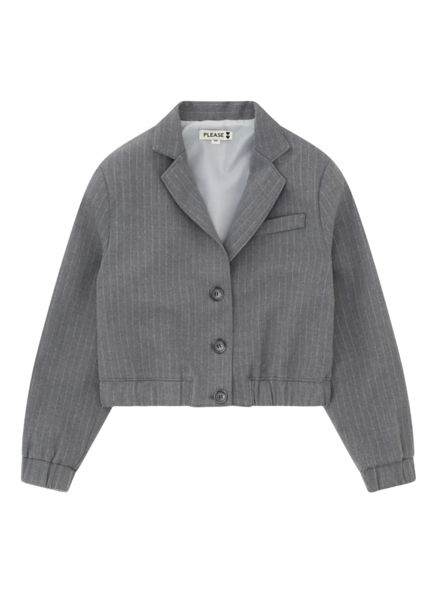 Please giacca blazer gessata bambina grigio JB32121G78 1910 PLEASE KID