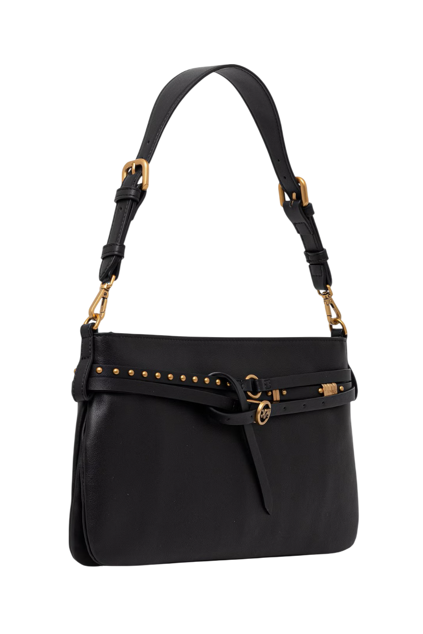 Pinko borsa a spalla Belt Bag Classic nero oro 106176-A0QO Z99Q PINKO