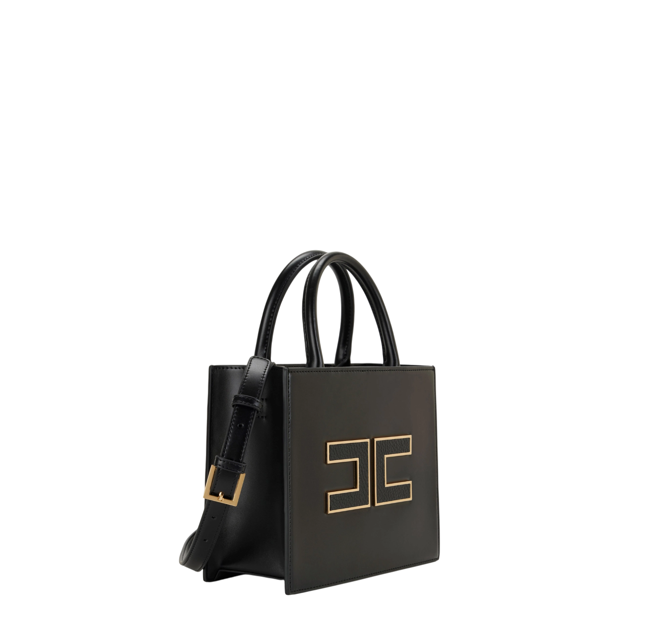 Elisabetta Franchi borsa tote piccola con logo nero BS33A56E3 110 ELISABETTA FRANCHI