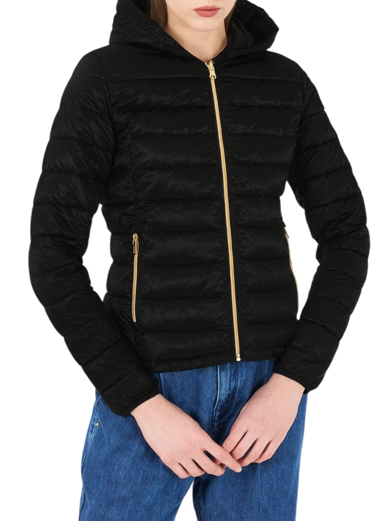 Yes Zee parka imbottito donna con cappuccio nero O069-NU00 0801 YES-ZEE