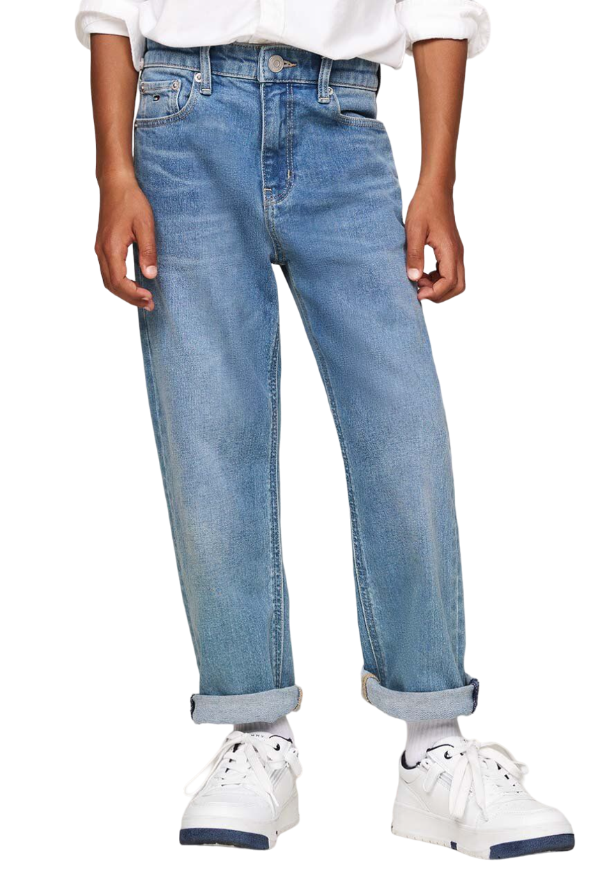 Tommy Hilfiger jeans Baggy gamba dritta lavaggio blu medio KB0KB09182 C1O Tommy Hilfiger