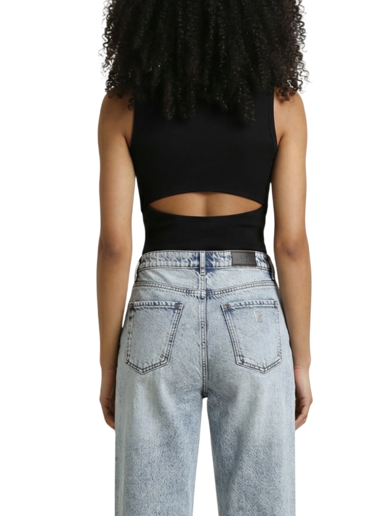 Calvin Klein Jeans canotta a costine donna nero LV047F246G UB1 Calvin Klein Jeans