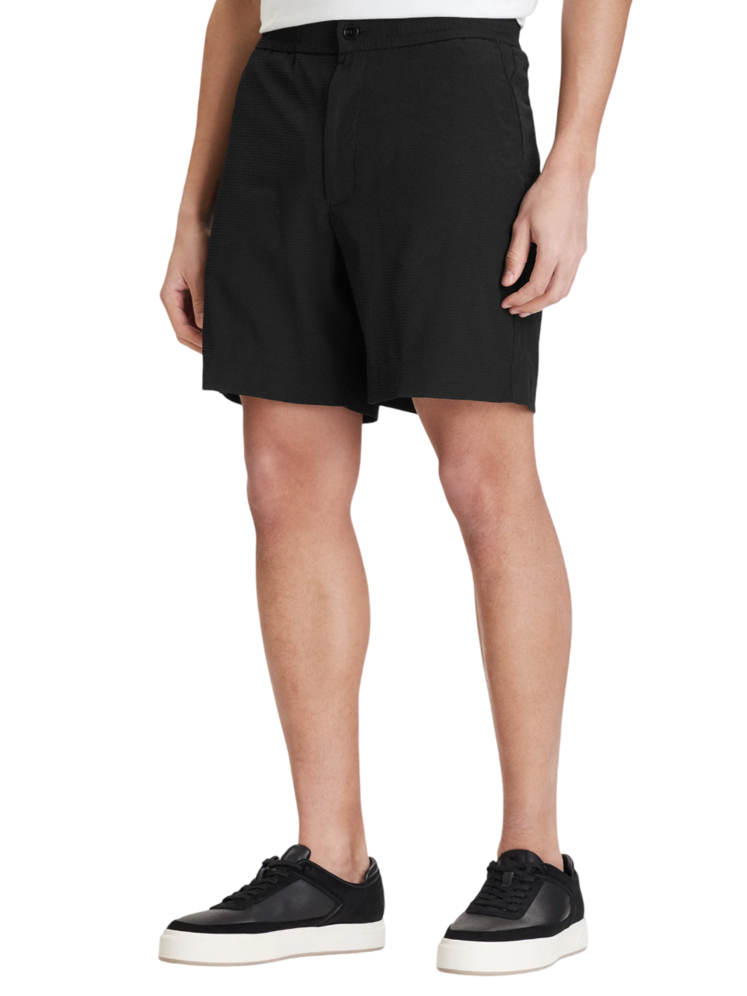 Calvin Klein bermuda uomo in tessuto martellato nero LV04LF610G UB1 Calvin Klein
