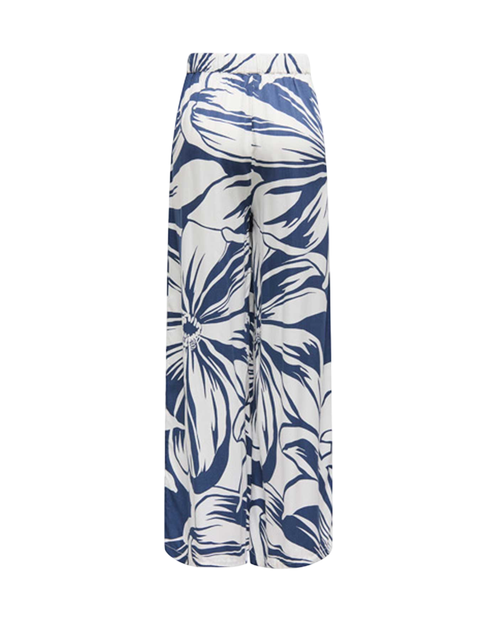 Only pantaloni palazzo in fantasia bianco blu 15347453 PAGEANT BLUE-MILEY MEGA FLOWER ONLY