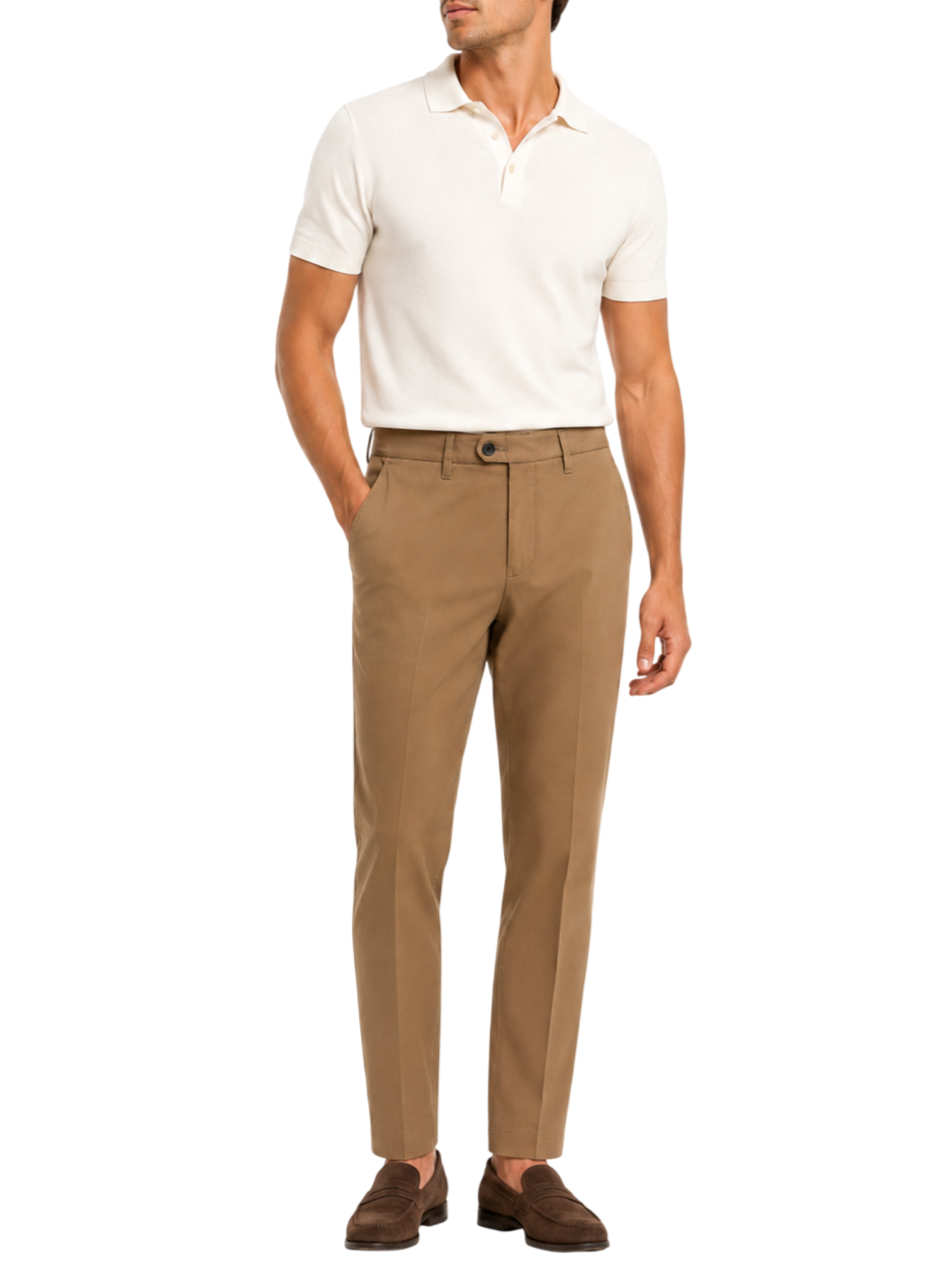 Le Braghe pantaloni uomo slim in cotone marrone PT101-1667 CAMMELLO Le Braghe