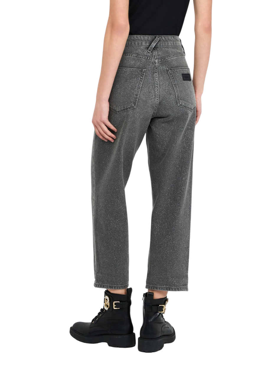 Liu Jo jeans gamba dritta con glitter lavaggio grigio UF5019D4927 N9935 LIU JO