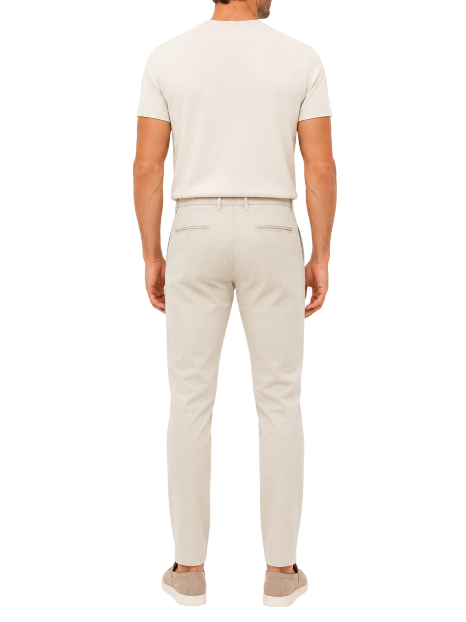 Le Braghe pantaloni uomo in cotone slim beige chiaro PT105-1602 SABBIA Le Braghe