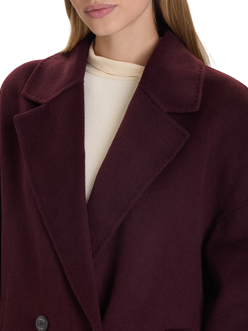 Vicolo cappotto doppiopetto lungo misto lana bordeaux TF0003 BORDEAUX VICOLO