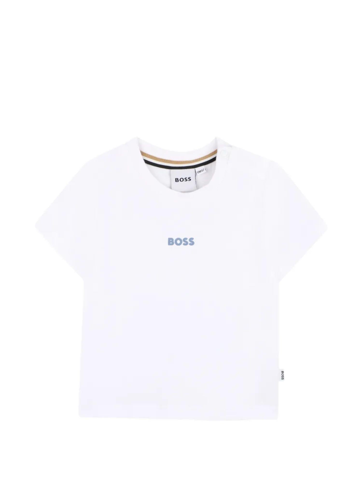 Boss T-shirt neonato manica corta con logo bianco J52891 BIANCO BOSS