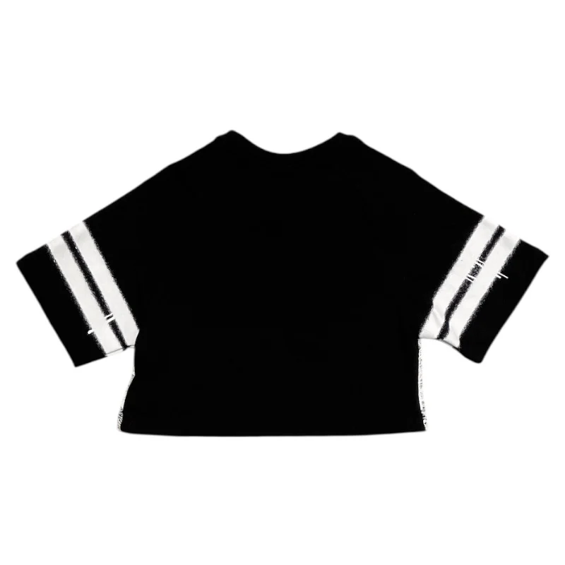 Disclaimer T-shirt crop bambina con pizzo nero bianco 58941 BIANCO-NERO DISCLAIMER