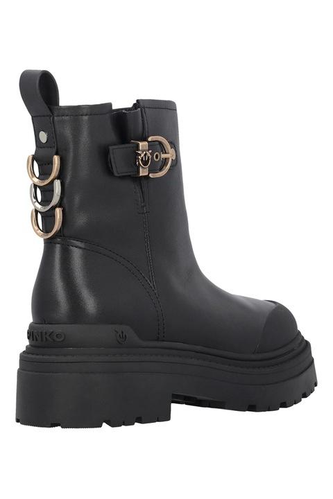 Pinko stivaletti anfibi Mia in pelle nero SD0409P001 Z99 PINKO