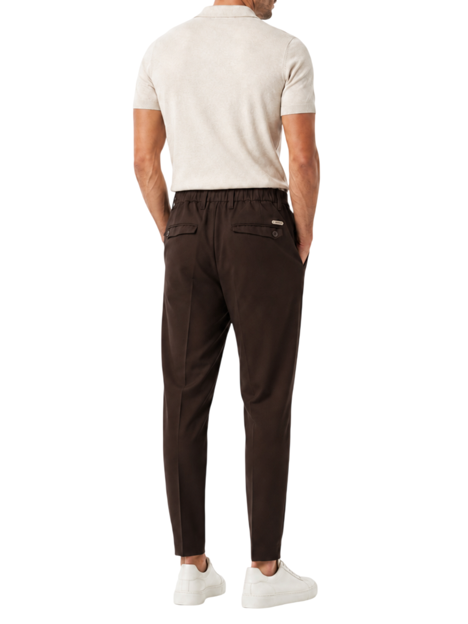 Rar pantaloni uomo con pinces misto viscosa marrone DESICA-226051 M075 RAR