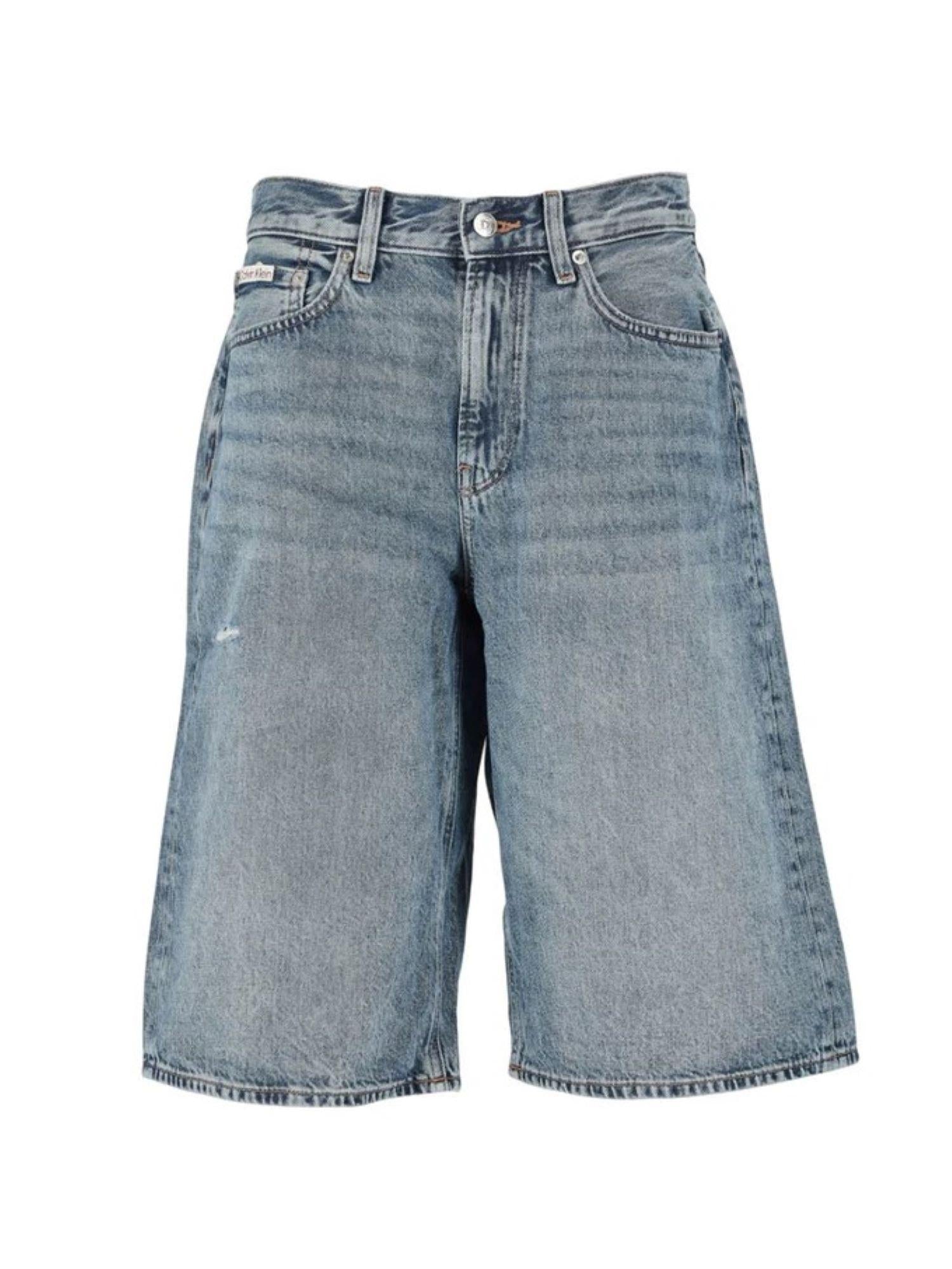 Calvin Klein Jeans bermuda donna effetto used lavaggio blu LV047F771G SLN Calvin Klein Jeans