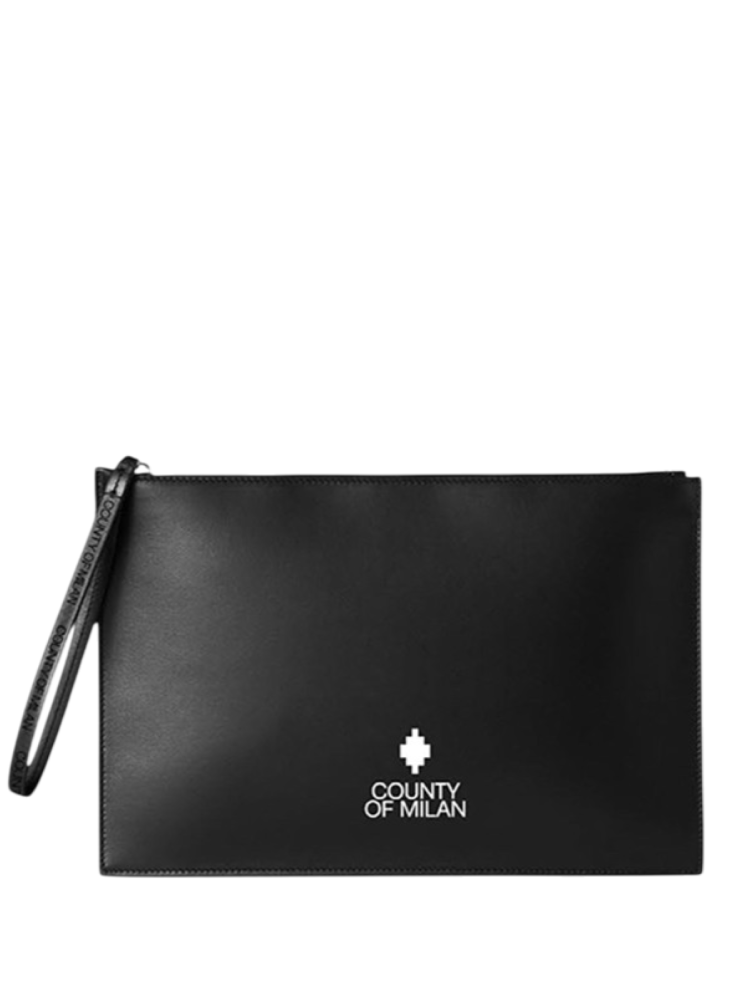 County of Milan pochette in ecopelle con logo nero COMAF250132 NERO-BIANCO COUNTY OF MILAN