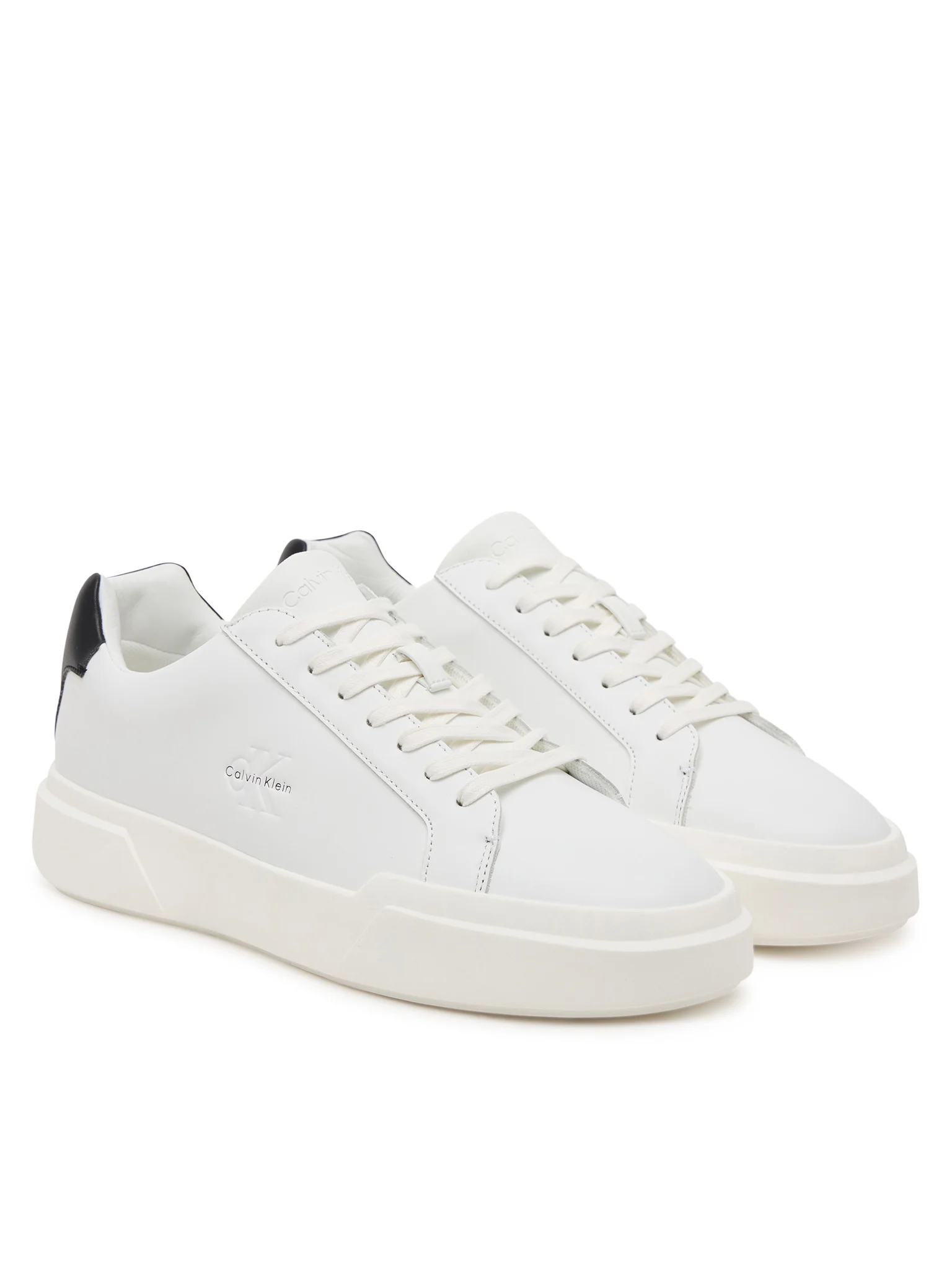 Calvin Klein sneakers uomo in pelle con logo bianco YM0YM01344 06X Calvin Klein Footwear
