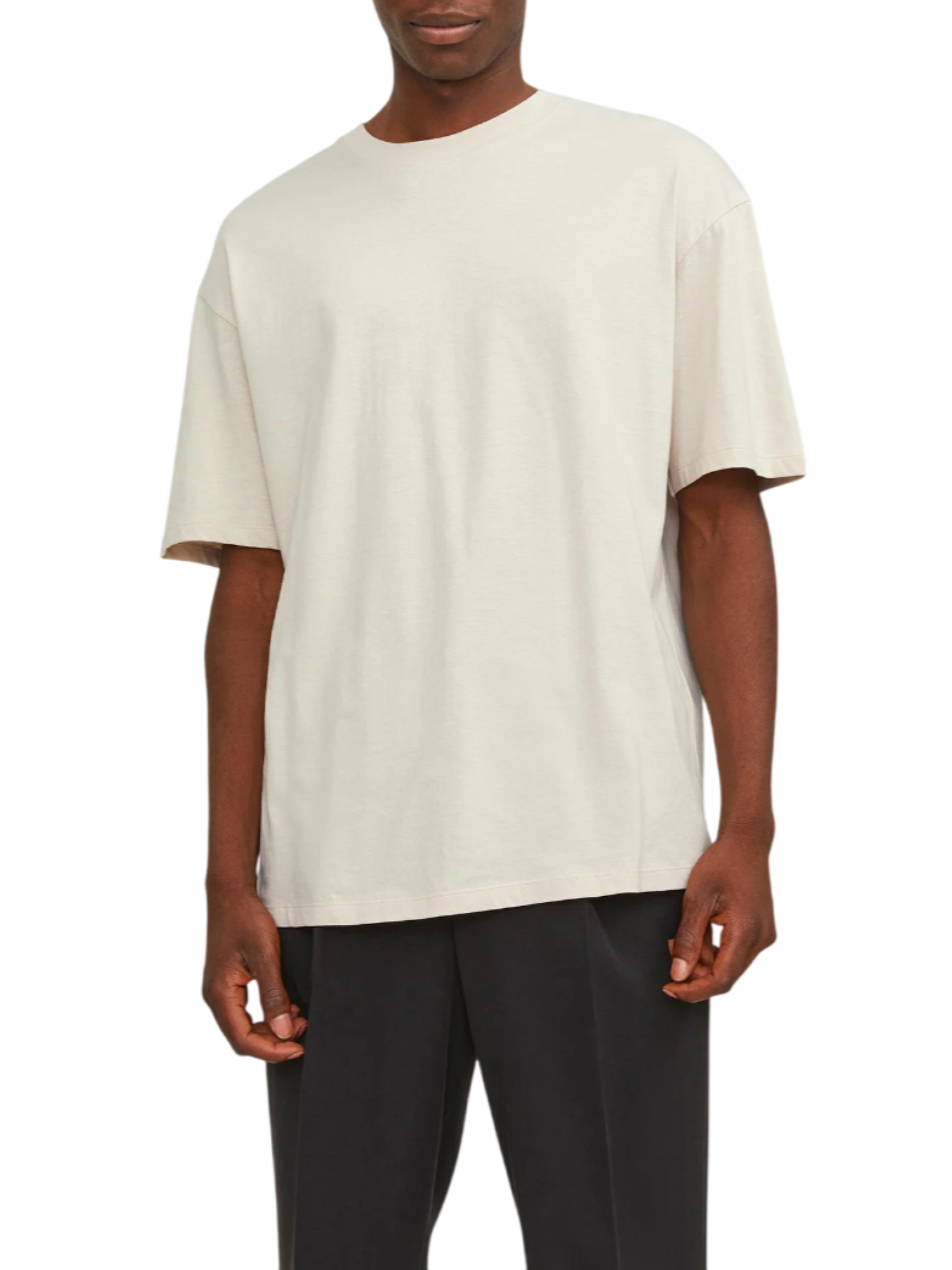 Jack&Jones T-shirt basic uomo in cotone ecrù 12249319 MOONBEAM JACK&JONES