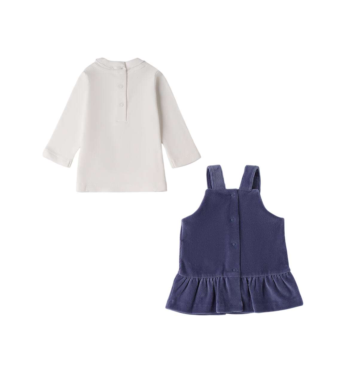 iDo completo con salopette neonata panna blu 4F120 0112 iDO