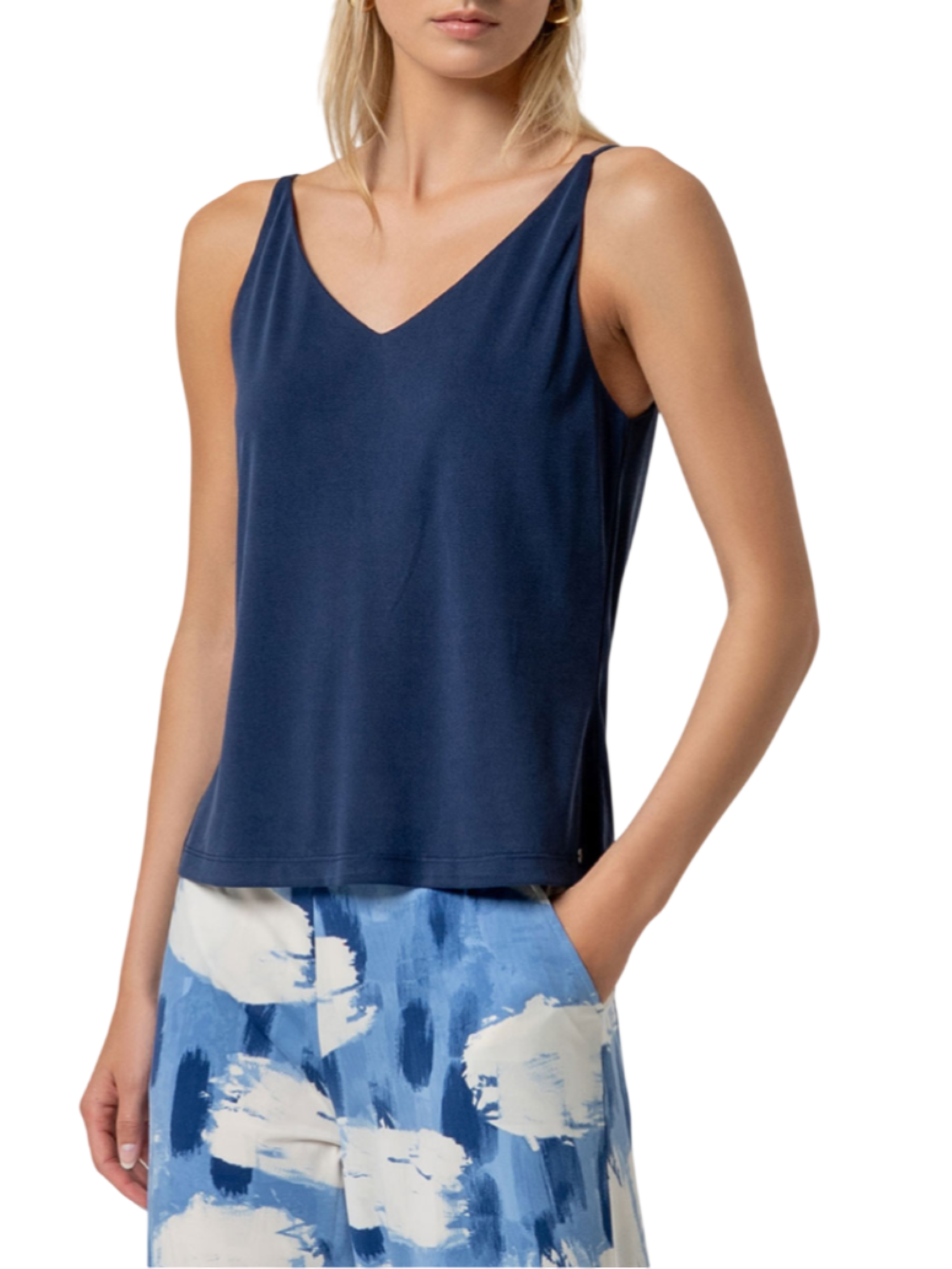 Surkana top donna misto modal blu 526BAMO013 52 SURKANA