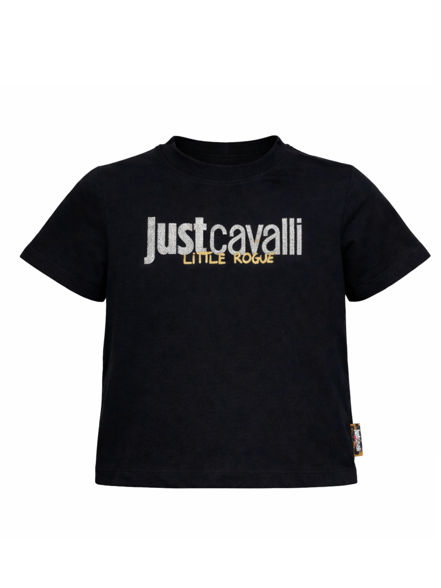 Just Cavalli T-shirt bambina con logo strass nero JGP26195TS BLACK JUST CAVALLI