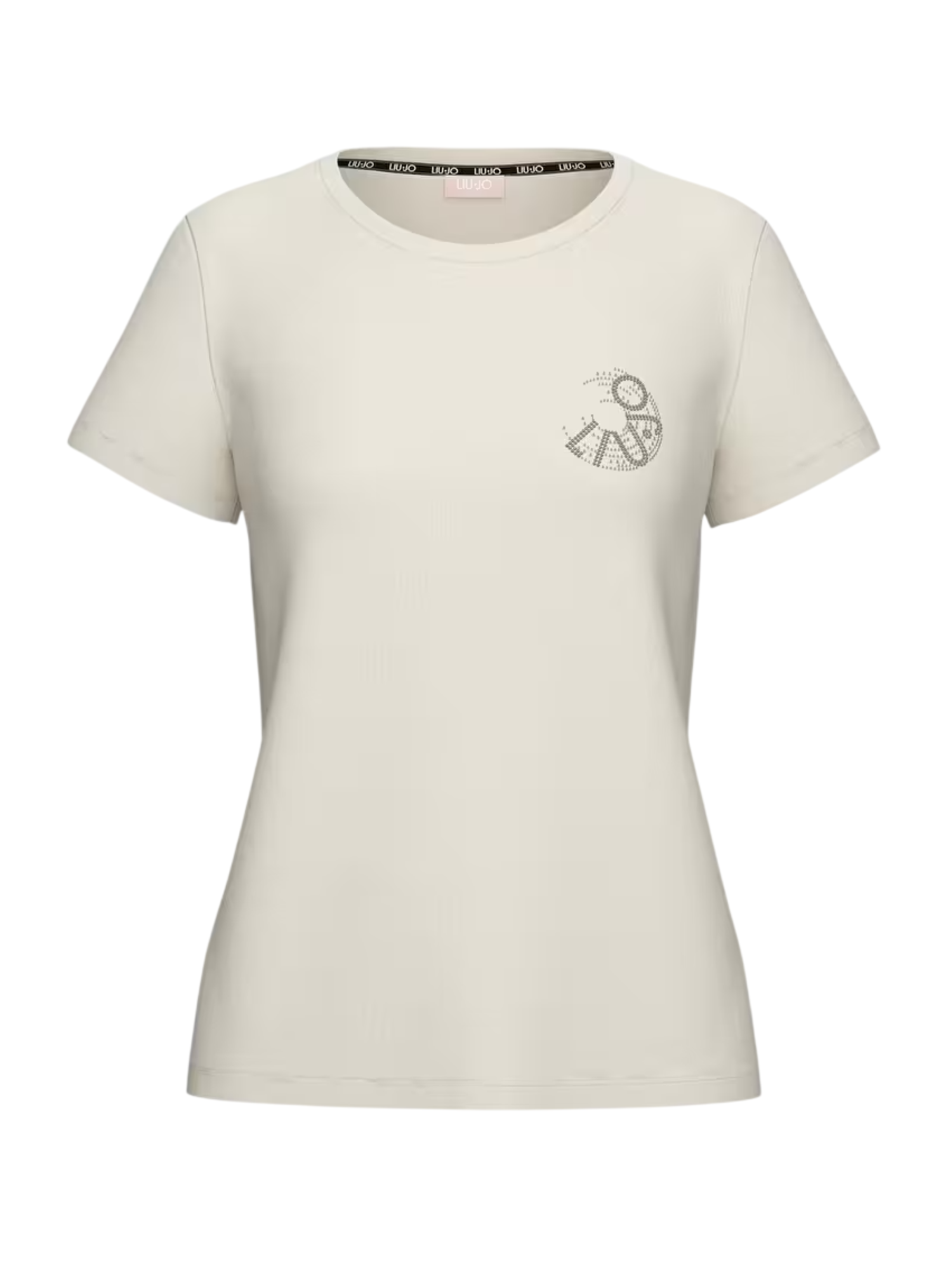 Liu Jo T-shirt manica corta con logo strass panna TA6056JS923 P9288 LIU JO