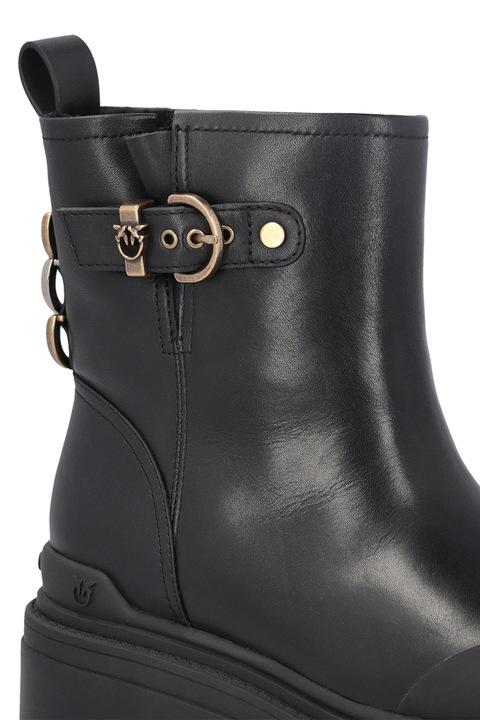 Pinko stivaletti anfibi Mia in pelle nero SD0409P001 Z99 PINKO