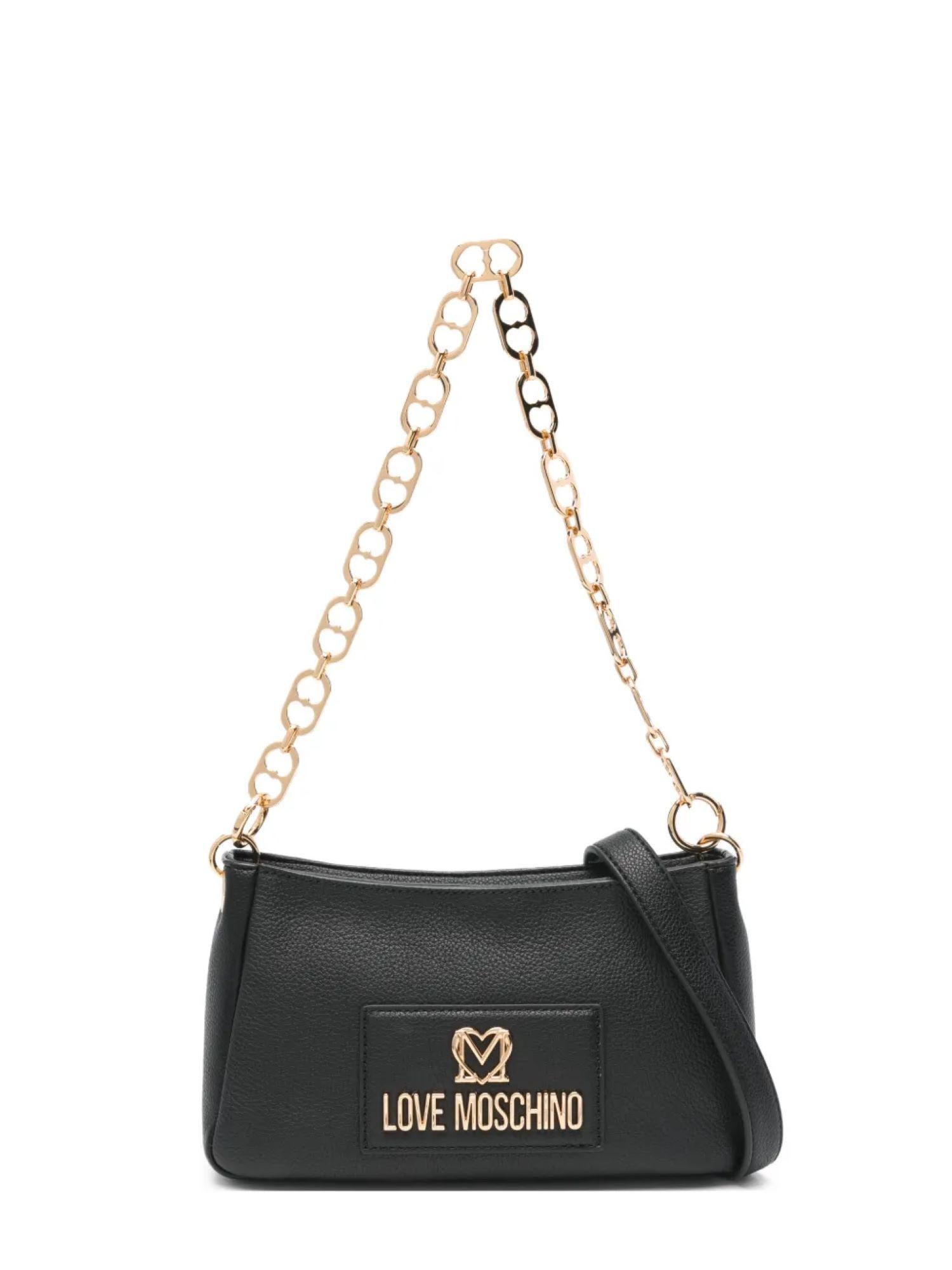 Love Moschino borsa a spalla in ecopelle martellata nero JC4167PP1O-L12 00A MOSCHINO LOVE