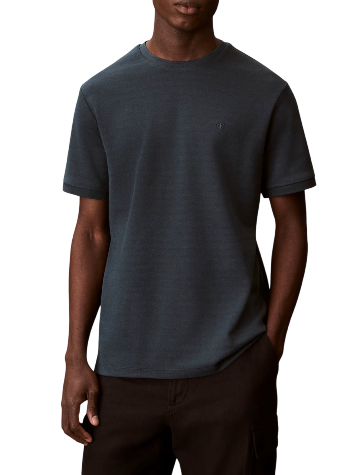 Calvin Klein T-shirt manica corta uomo con logo verde petrolio LV04LF207G PZM Calvin Klein