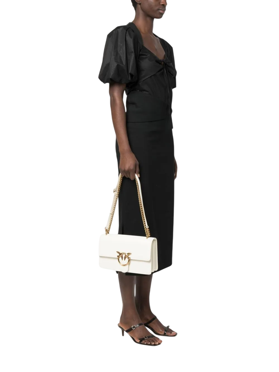 Pinko borsa Love Bag Classic One Simply in pelle bianco latte oro 100941-A0F1 Z14Q PINKO