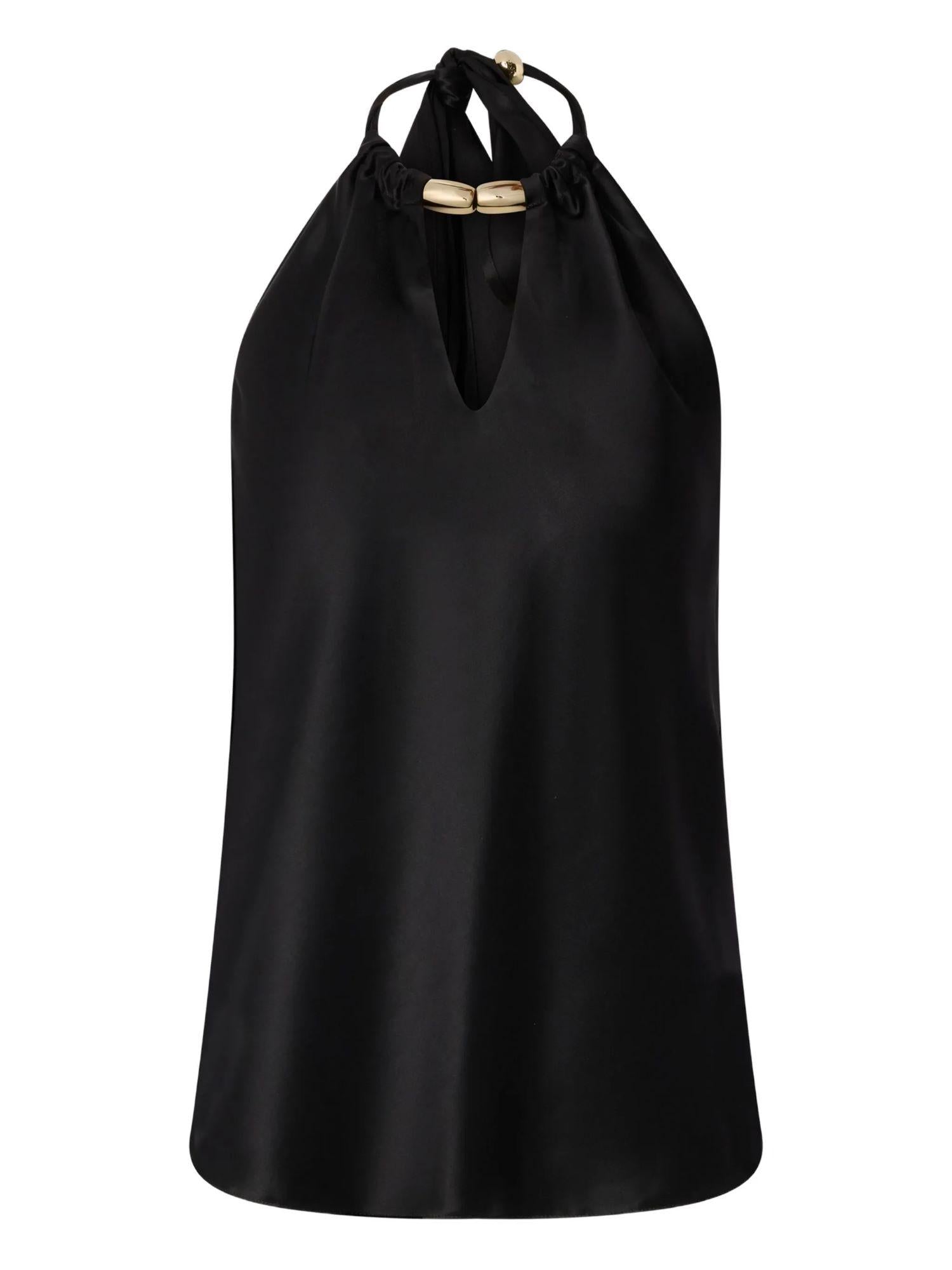 Pinko top Briscola in raso nero 105614-A2RA Z99 PINKO