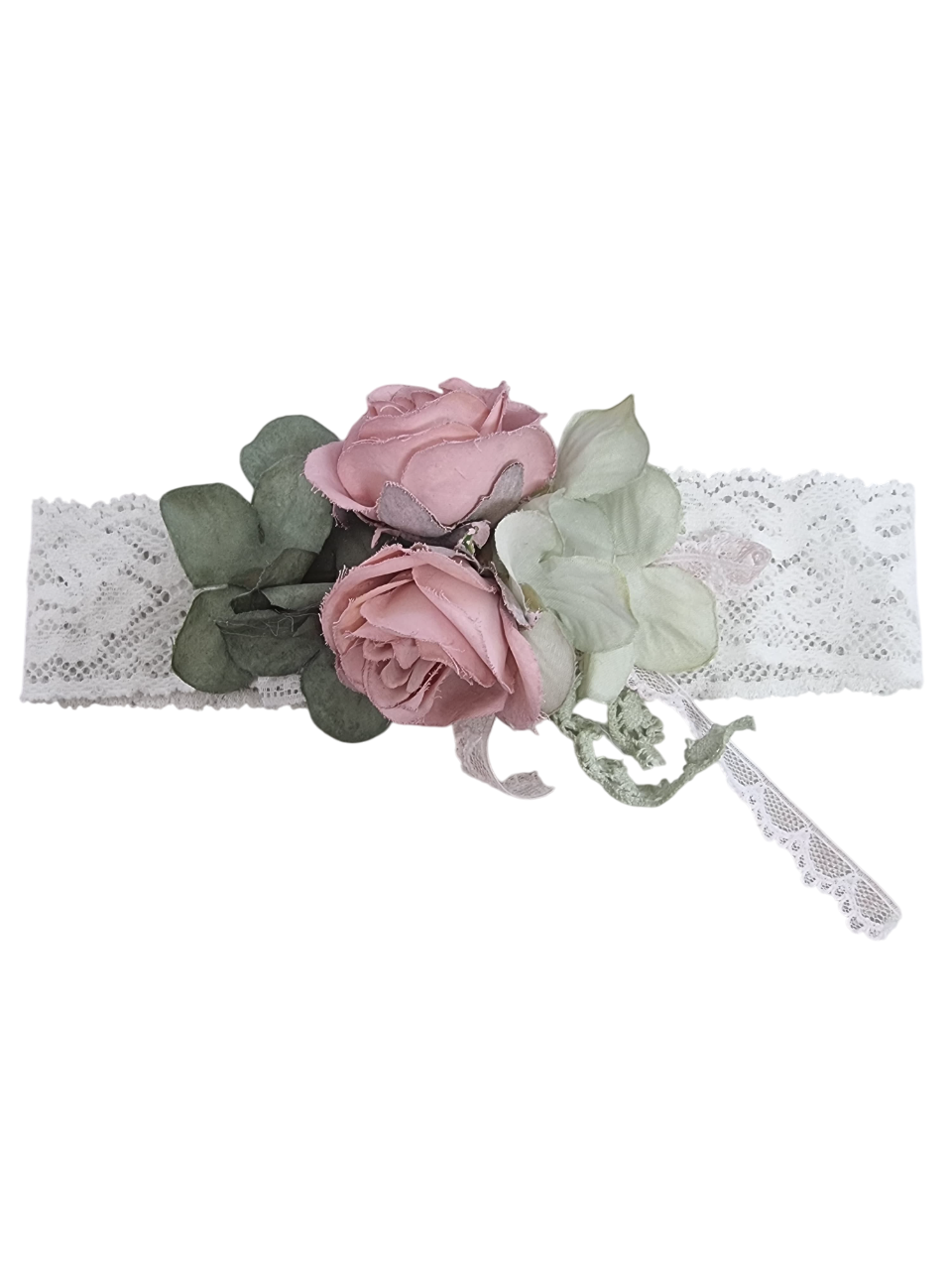 Mimilù fascetta per capelli neonata con fiori bianco 161-C UNI MImilù