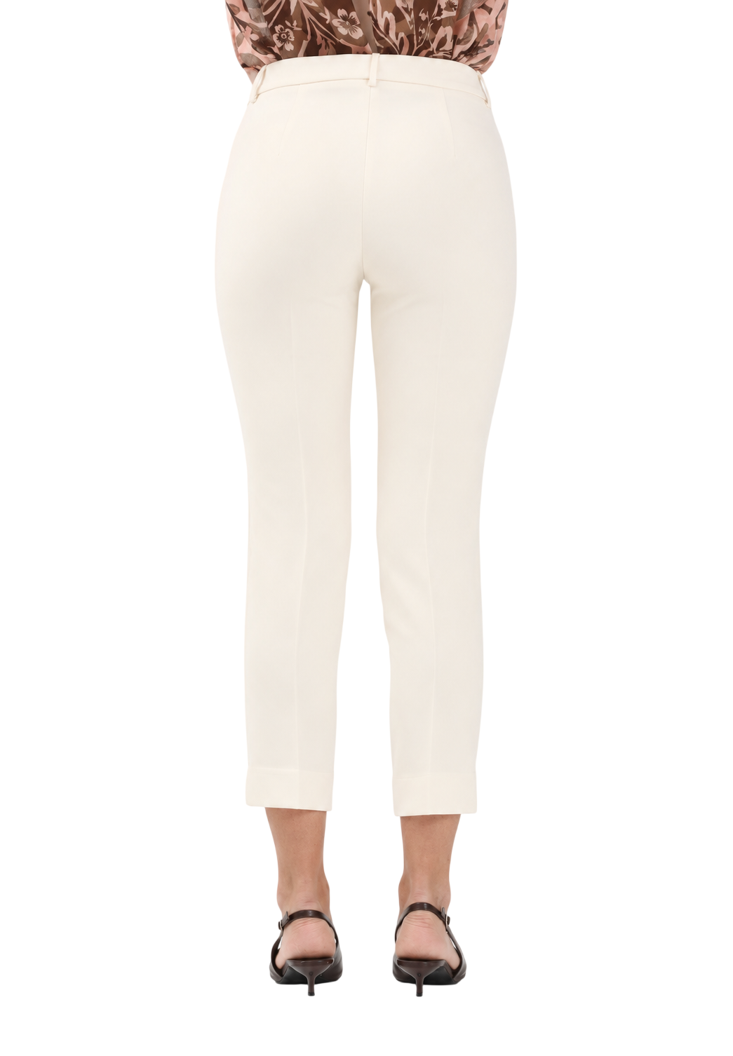 Simona Corsellini pantaloni slim crop donna in tessuto crepe panna P26CPPA02803 0359 SIMONA CORSELLINI
