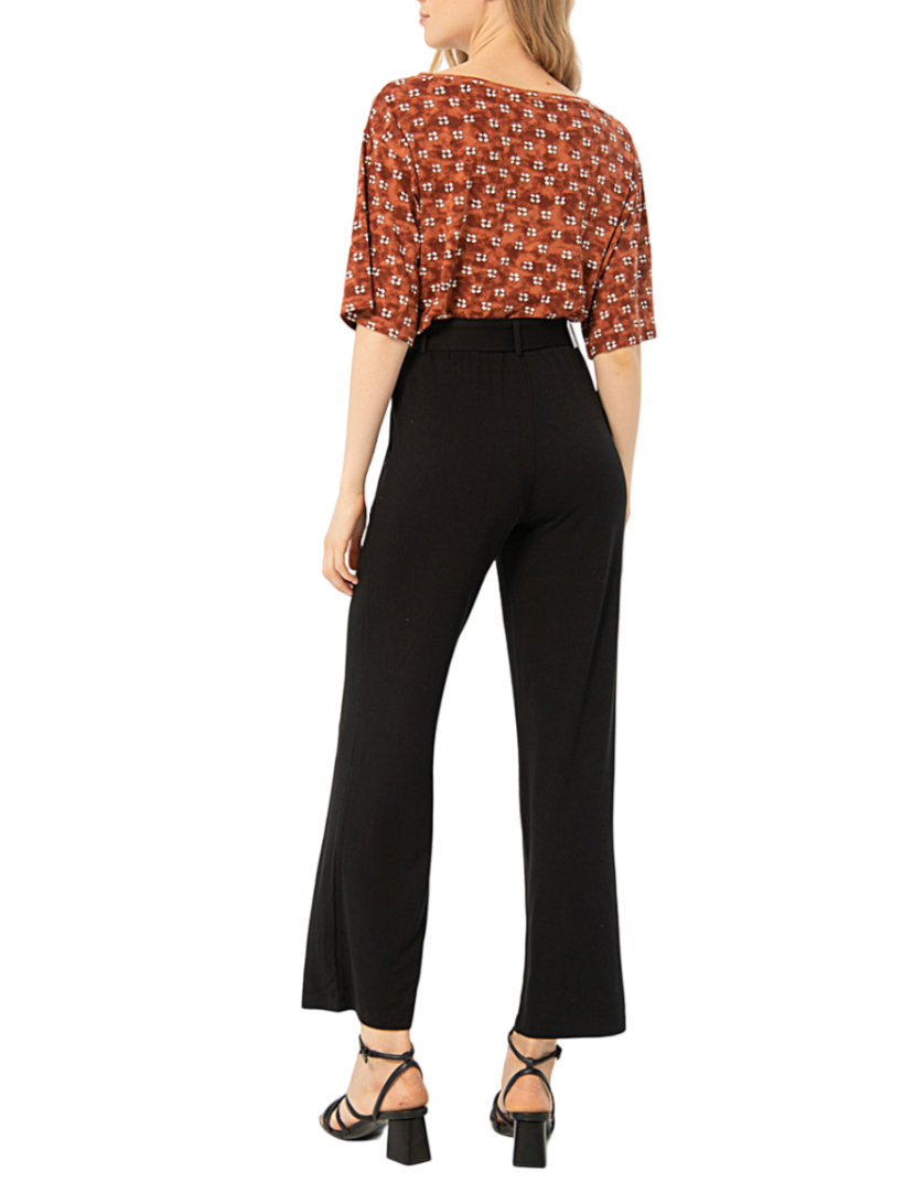 Surkana pantaloni vita alta con cintura nero 524ESVI513 00 SURKANA