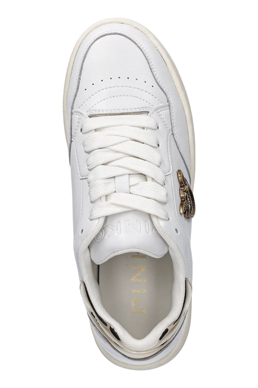 Pinko sneakers Mandy in pelle bianco oro SS0077P108 ZHC PINKO