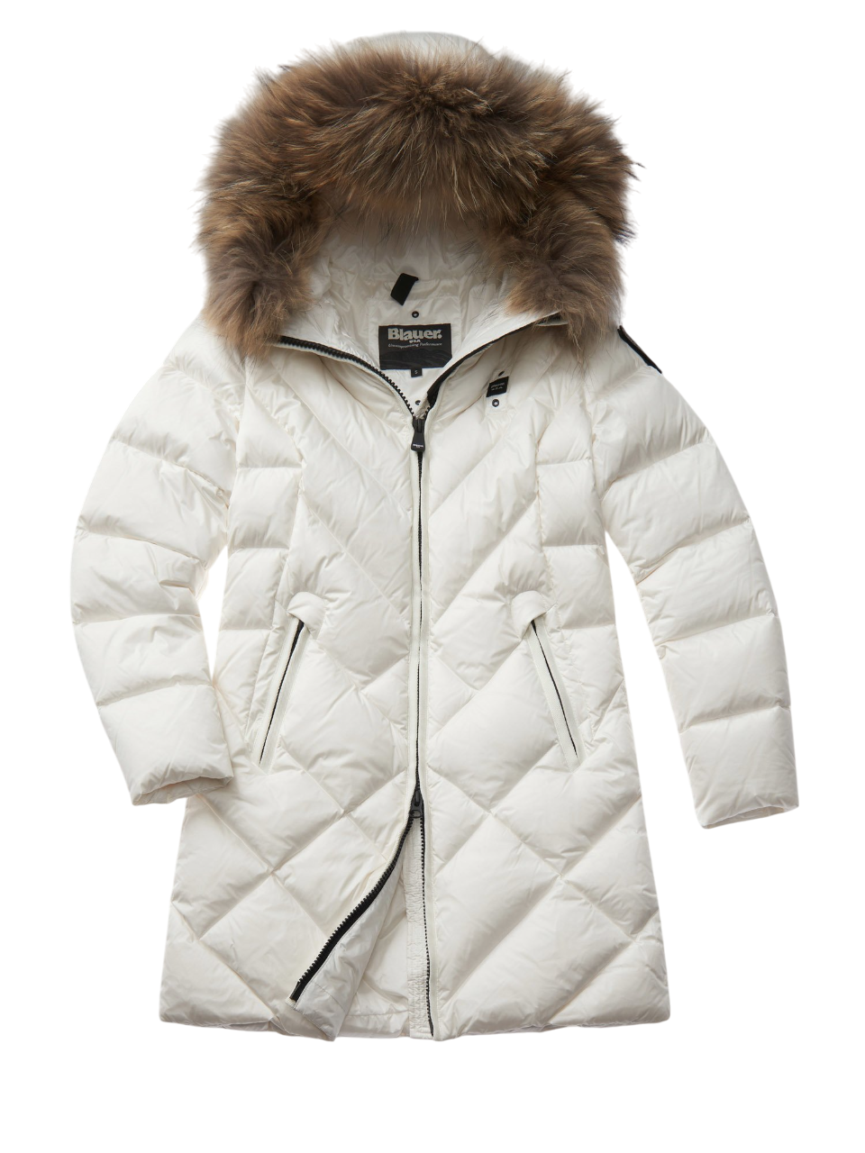 Blauer piumino lungo a linee geometriche althea bianco 24WBLDK03052-006047 100BI BLAUER