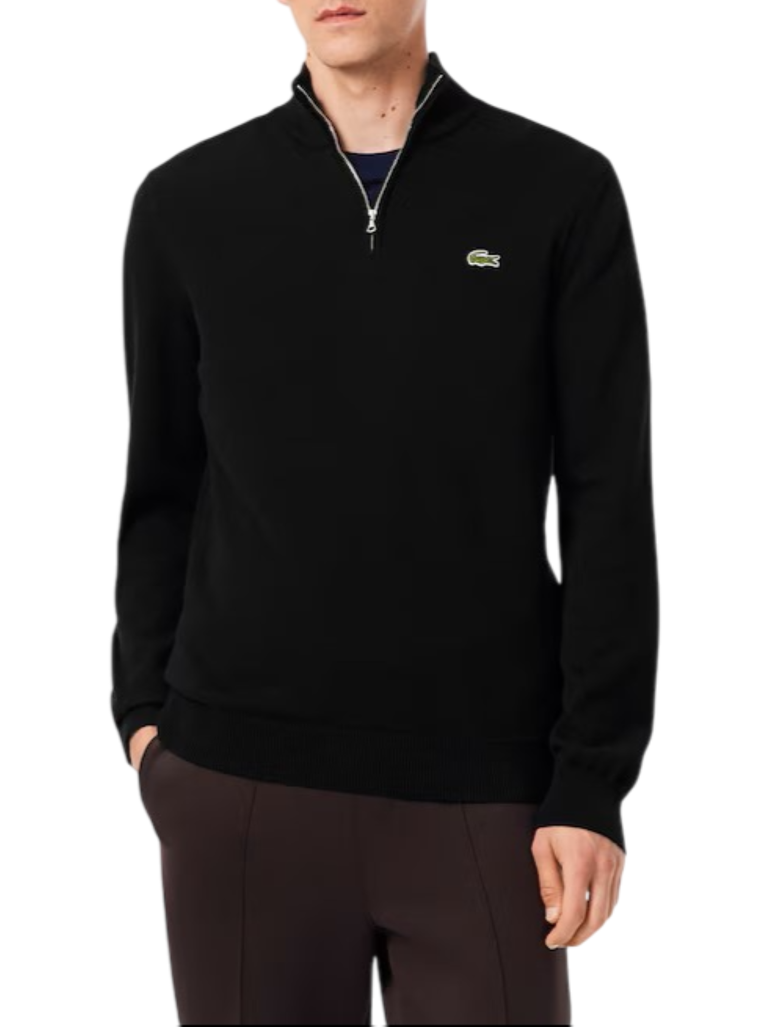 Lacoste maglia pullover mezza zip nero AH1980 031 LACOSTE
