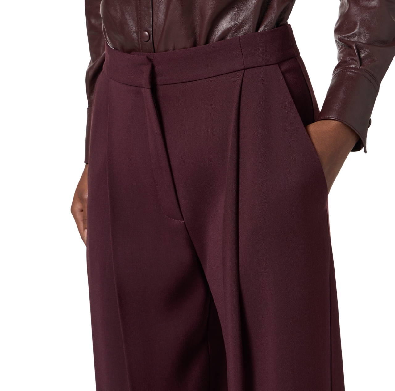 Elisabetta Franchi pantaloni flare con dettagli logati borgogna PA12356E2 EA4 ELISABETTA FRANCHI