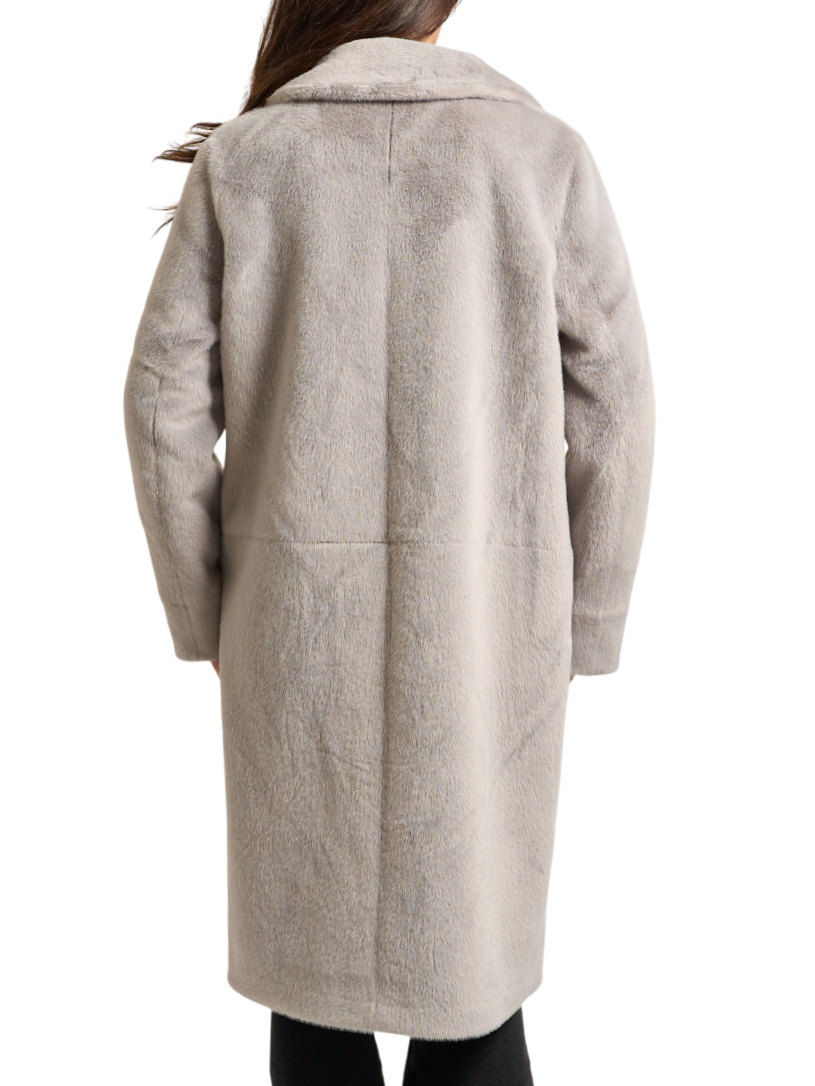 Yes Zee cappotto lungo reversibile in ecopelliccia grigio O027-KV00 0846 YES-ZEE