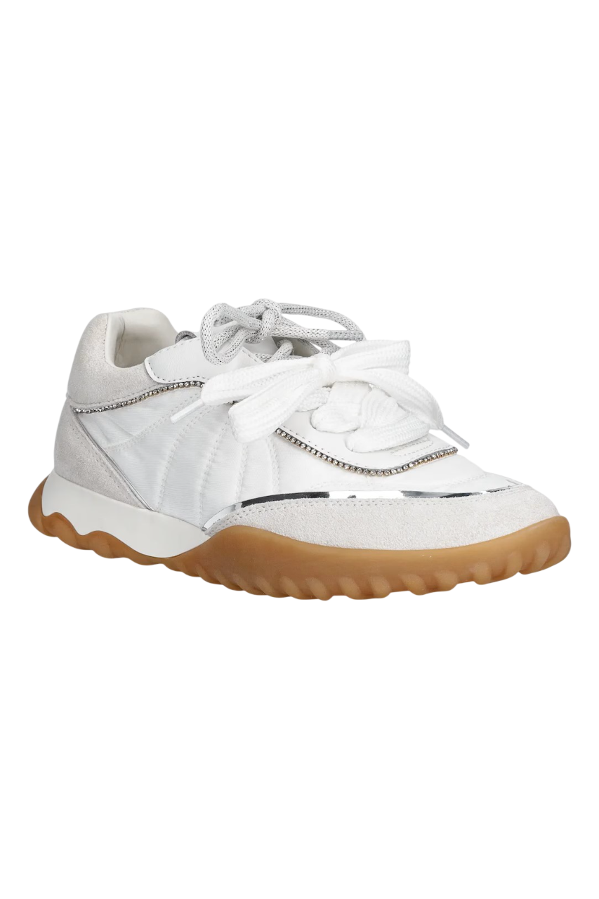 Pinko sneakers Gea doppi lacci con strass bianco SS0179P076 Z1B PINKO