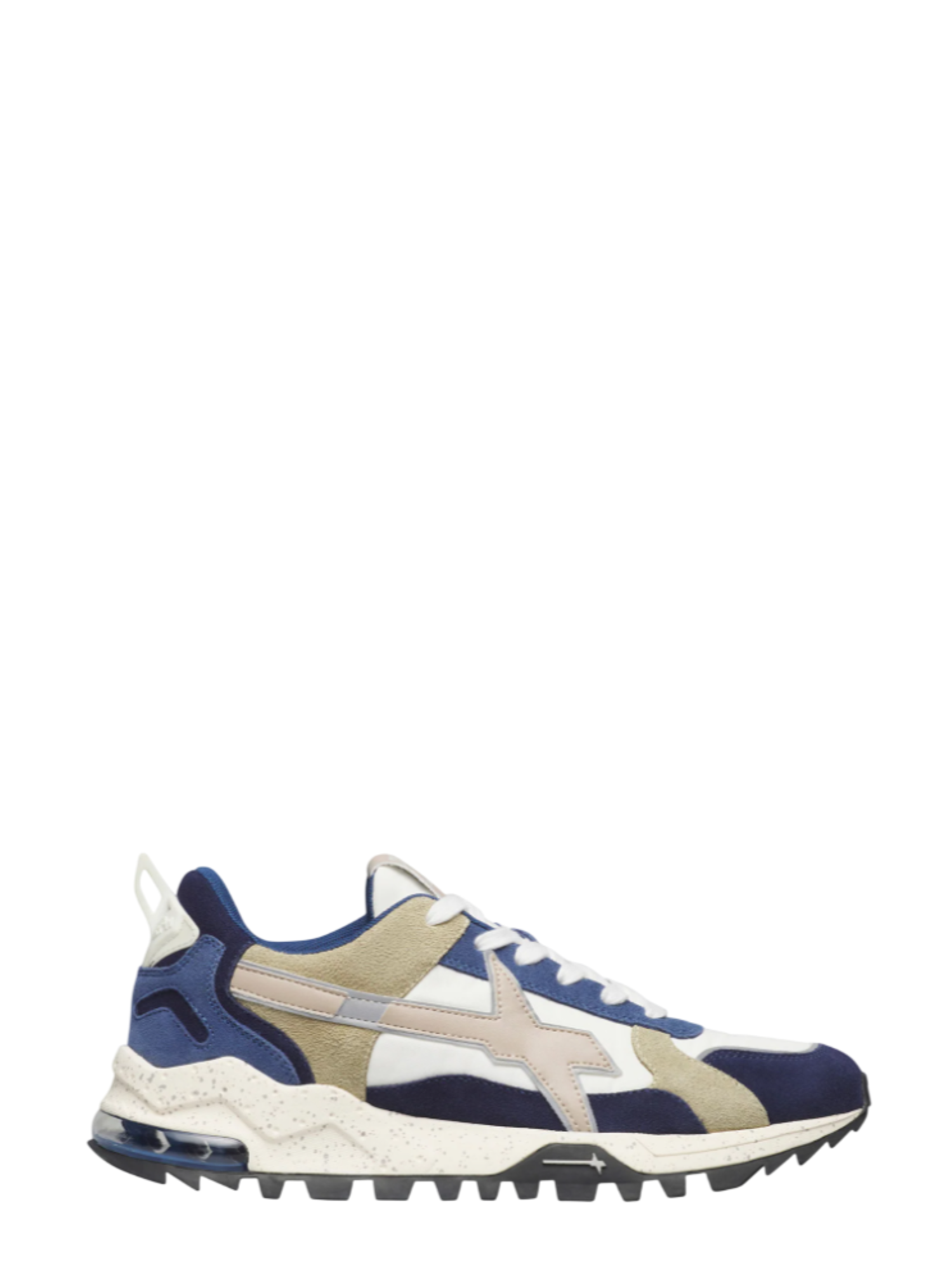 W6yz sneakers uomo Breeze in suede e tessuto tecnico blu verde 201861206 1C26 W6YZ