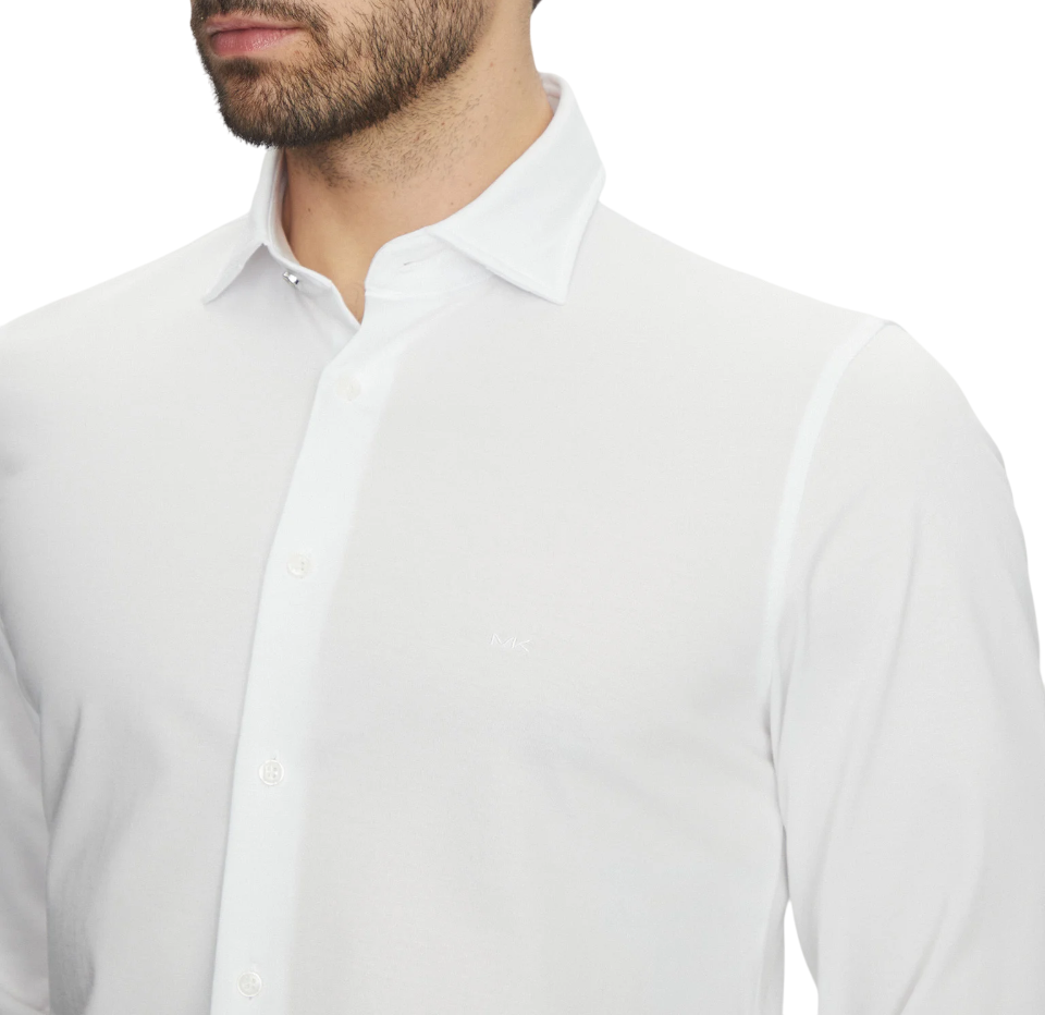 Michael Kors camicia slim fit in tessuto stretch bianco MD0MD91498 M100 MICHAEL KORS
